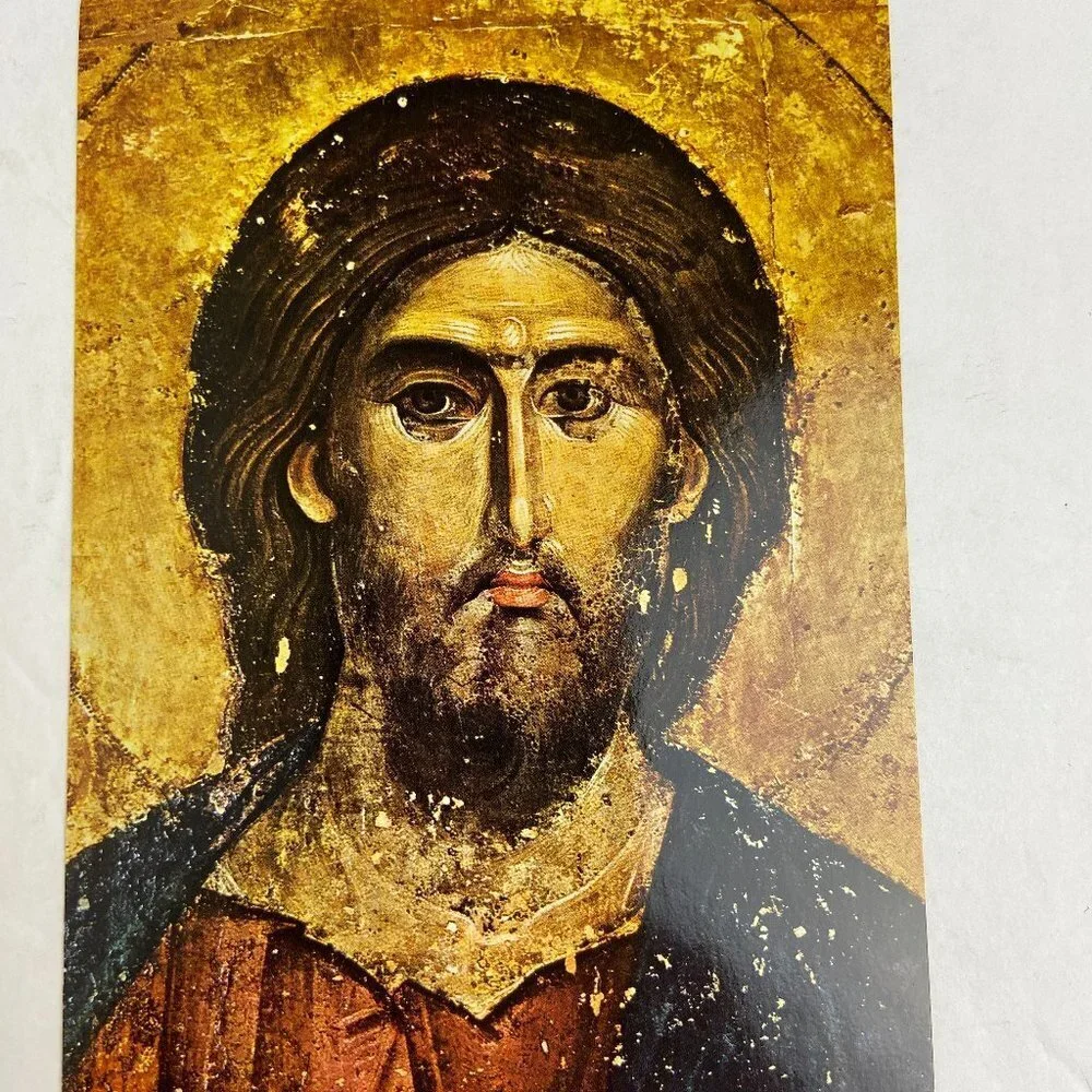 Vintage Orthodox Religion Icon Set of 2 Post Card